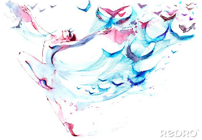 Papier peint  Danse peinture abstraite