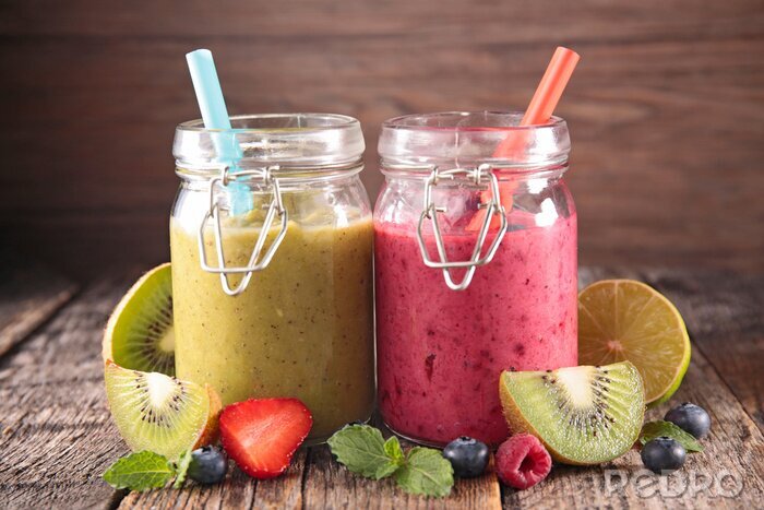 Papier peint  de baies et de smoothie kiwi