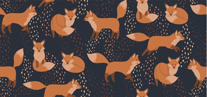 Papier peint  De mignons renards pour enfants