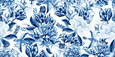 Papier peint  Délicieuses fleurs bleues