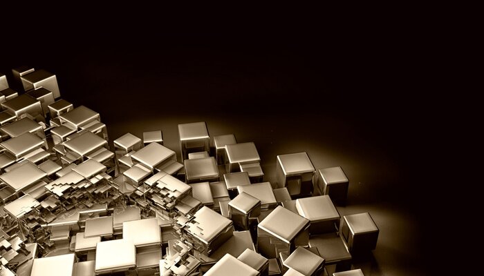 Papier peint  Dés 3D sur fond noir