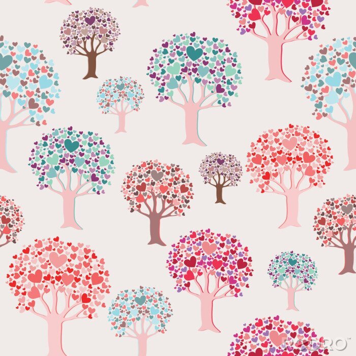 Papier peint  Des arbres pleins d'amour