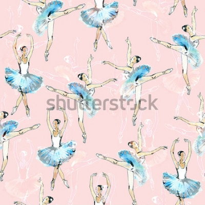 Papier peint  Des ballerines bleues qui dansent