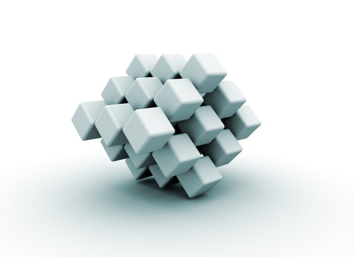 Papier peint  Dés bleus en 3D