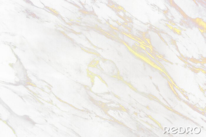 Papier peint  Des éclairs jaunes sur du marbre blanc