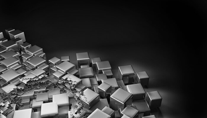 Papier peint  Dés en 3D arrière-plan sombre