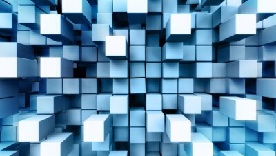 Papier peint  Dés en 3D bleus