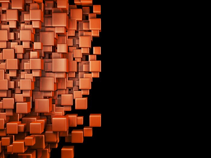 Papier peint  Dés en 3D orange