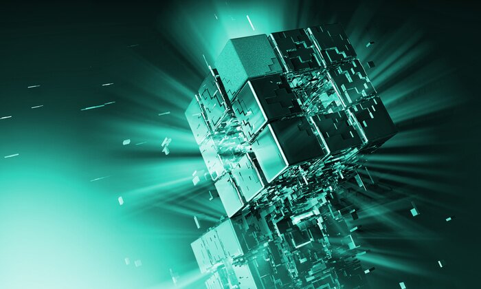 Papier peint  Dés en 3D verts