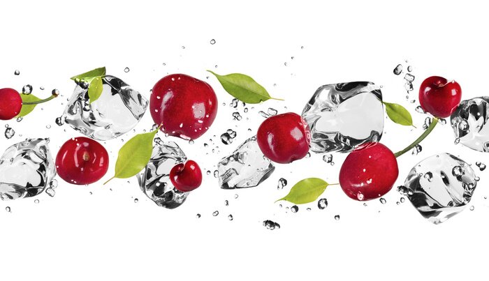 Papier peint  Des fruits avec de la glace en mouvement