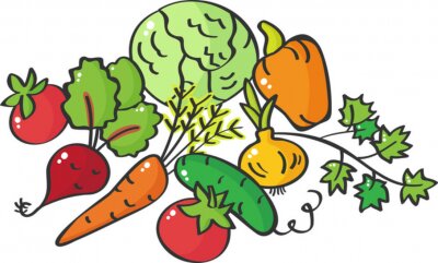 Papier peint  Des légumes sous forme d'illustration
