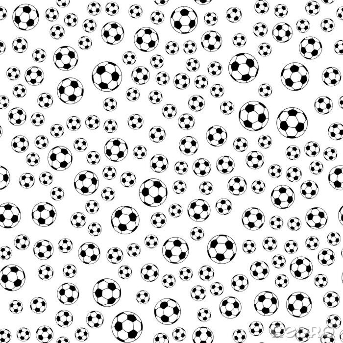 Papier peint  Des milliers de ballons de foot sur un fond blanc