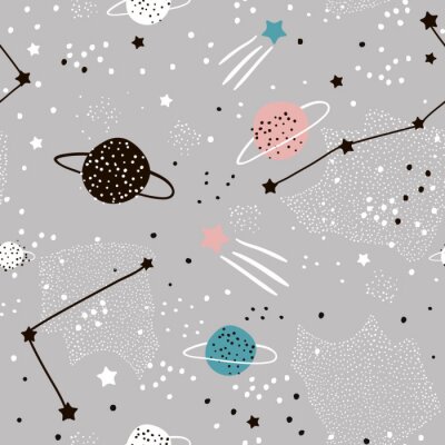 Papier peint  Des planètes et des étoiles