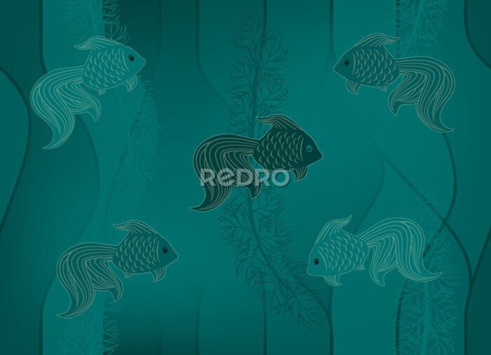 Papier peint  Des poissons dans les profondeurs de l'océan