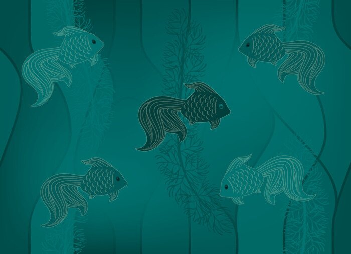 Papier peint  Des poissons dans les profondeurs de l'océan