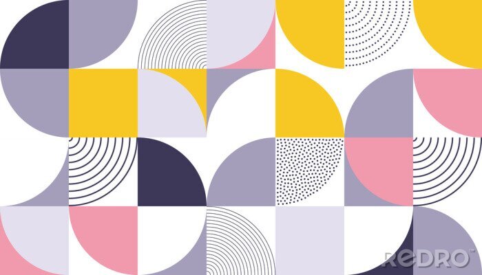 Papier peint  Design scandinave géométrique avec des cercles