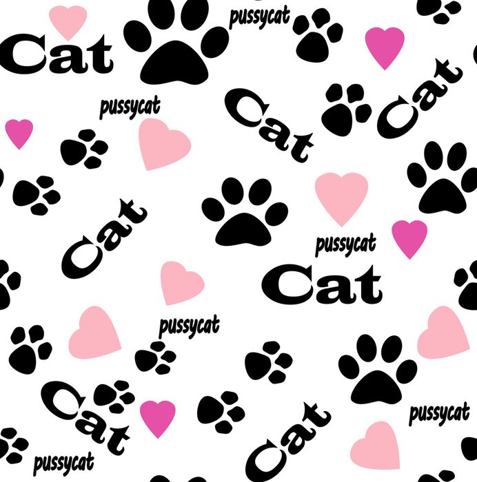 Papier peint  Dessin abstrait avec des pattes de chat