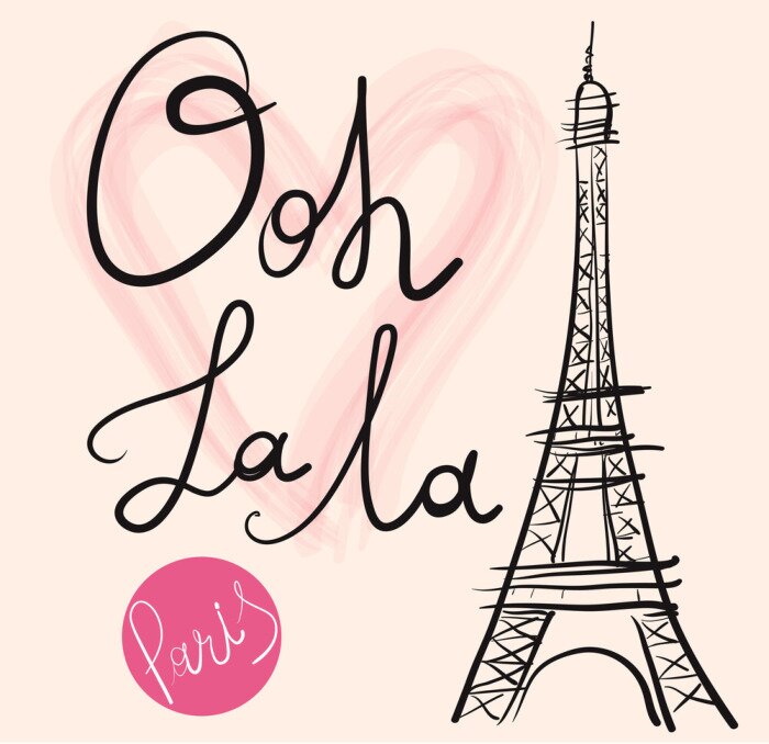 Papier peint  Dessin animé Tour Eiffel