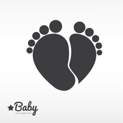 Papier peint  Dessin avec des pieds de bébé