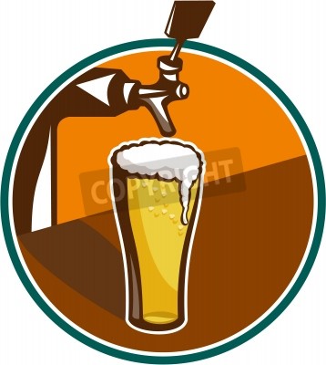 Papier peint  Dessin avec un verre de boisson alcoolisée