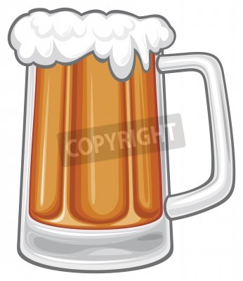 Papier peint  Dessin avec une boisson dans une chope