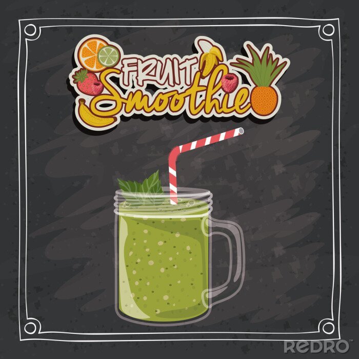 Papier peint  Dessin boisson aux fruits