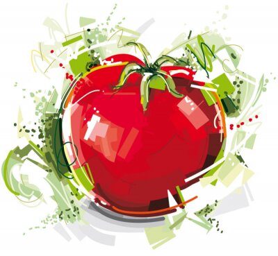 Papier peint  Dessin d'une tomate