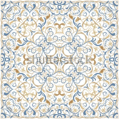 Papier peint  Dessin décoratif bleu