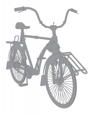 Papier peint  Dessin gris motif vélo