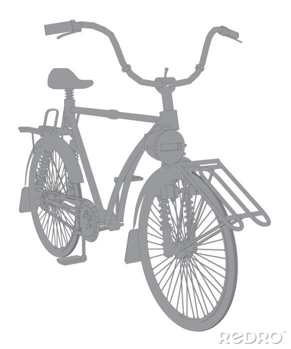 Papier peint  Dessin gris motif vélo