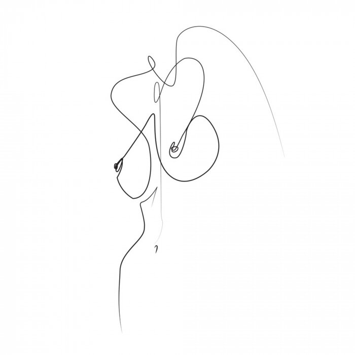 Papier peint  Dessin minimaliste d'un corps féminin