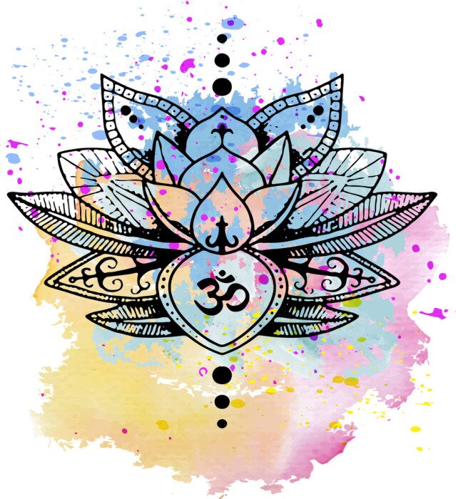 Papier peint  Dessin oriental à l'aquarelle