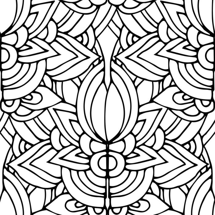 Papier peint  Dessin oriental noir et blanc