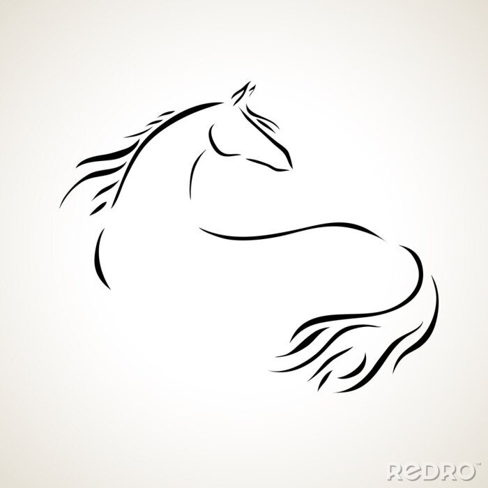 Papier peint  dessin vectoriel cheval
