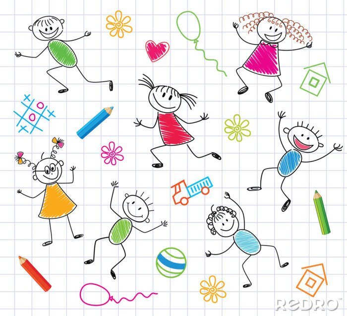 Papier peint  Dessins dans un cahier