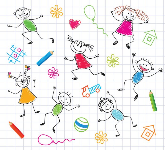 Papier peint  Dessins dans un cahier