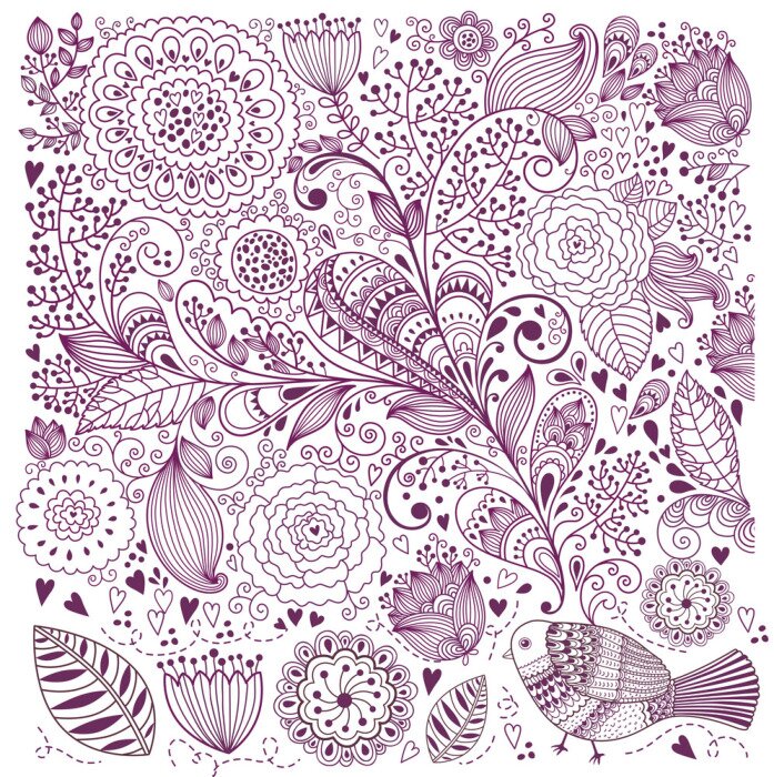 Papier peint  Dessins floraux