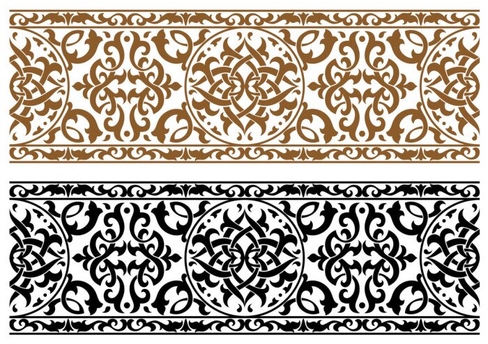 Papier peint  Deux bandes arabes avec ornements