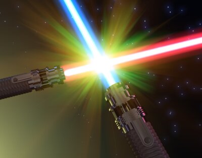Deux sabres laser de Star Wars