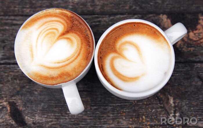 Papier peint  Deux tasses de cappuccino