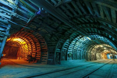 Papier peint  Deux tunnels dans une ancienne mine