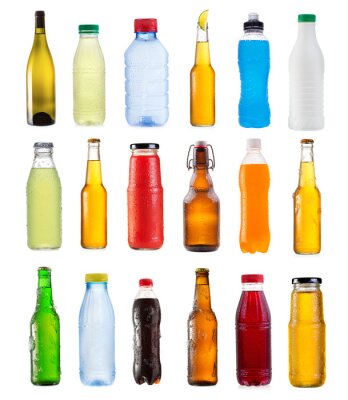 Papier peint  Différentes bouteilles avec des boissons