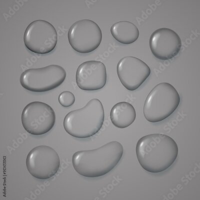 Papier peint  Différentes gouttes d'eau vecteur clip-art. Collection d'éléments liquides transparents