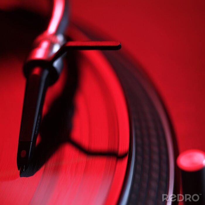 Papier peint  Disque vinyle rouge