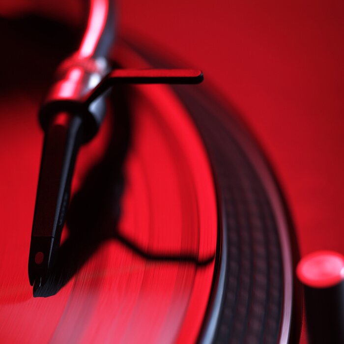Papier peint  Disque vinyle rouge