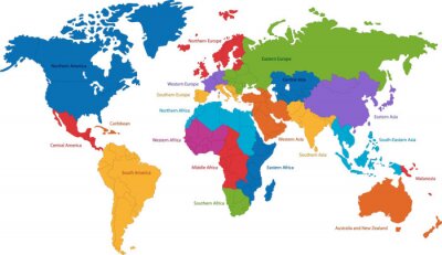 Papier peint  Division en continents