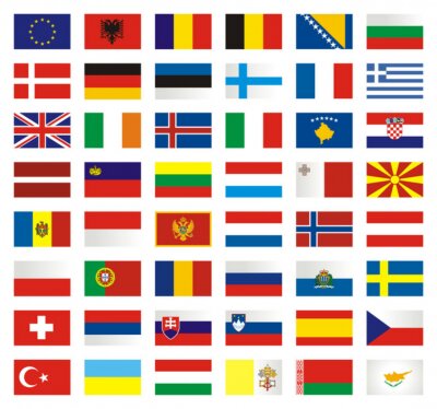 Papier peint  Drapeaux des pays européens