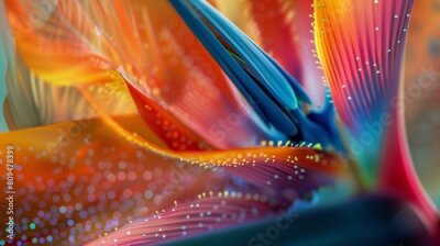 Papier peint  Each dot on the Strelitzia's veins holds a universe of calm, a sanctuary in miniature.