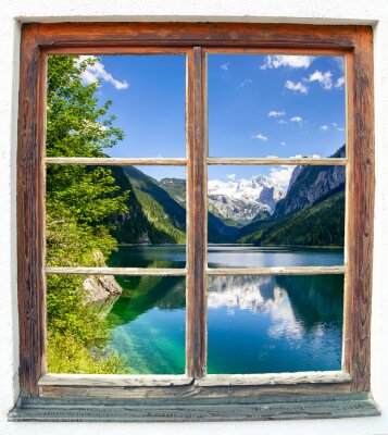 Eau et nature derrière une fenêtre