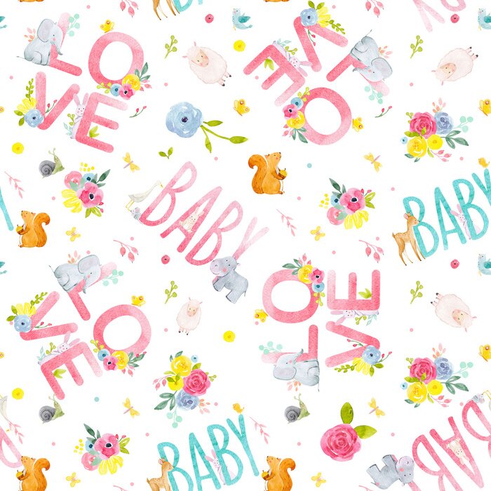 Papier peint  Écureuils et texte